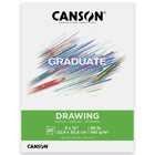 Canson - Bloc à dessin Graduate - 9 po L x 12 po H - couverture rabattable - 30 feuilles - (C31250P036)-Un bloc à dessin dynamique, durable et legerement texture pour la pratique artistique et l'etude des cours d'art