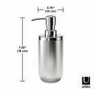 Umbra JUNIP - Pompe à savon liquide et gel hydroalcoolique 295ml, Acier inoxydable-Couleur du distributeur de savon/desinfectant : acier inoxydable