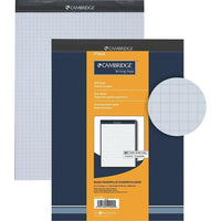 Cambridge Premium Pad, quadrillé, blanc, 8-1 / 2 "x 11-3 / 4", 80 feuilles-Endos extra rigide pour une bonne surface d'écriture