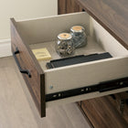 South Shore - Helsy Credence 2 tiroirs avec portes Noyer naturel-Nettoyer avec un linge sec