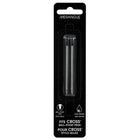 Merangue − Recharges pour mini-stylos à bille compatibles Cross − pointe moyenne − noir − paquet de 2-Recharge de type croix ; encre noire