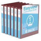 Davis Group Super offre Easyview, Reliure View à anneaux ronds 1 po, personnalisable, paquet de 6 - Bourgogne-3 Reliure À Anneaux