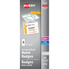 Avery Porte-nom, style cordon, blanc, paq./24-Porte-nom genre cordon Avery, 74465