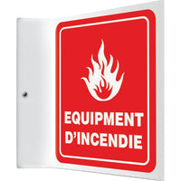 Accuform Signs - Enseigne Projection « Équipement D'Incendie », 8po x 8po, Plastique, Français Avec Pictogramme-Type d'affichage Boulonné