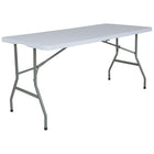 Flash Furniture – Table pliante en plastique blanc granit à deux volets, 30 larg. x 60 long.  -Blanc granit/métal, plastique, polyéthylène