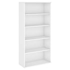 Bibliothèque à 5 tablettes Studio C de Bush Business Furniture, blanc (SCB136WH)-Stratifié thermofusionné sur bois composite