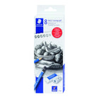 Staedtler - Mars Lumograph Ensemble de croquis - 100 % PEFC - Paquet de 8-Crayons graphite en degrés 6B, 4B, 2B, B, HB, 2H