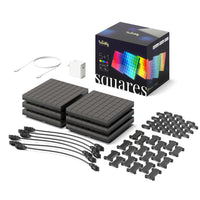 Twinkly - Kit de démarrage multicoloure à 6 carreaux Squares avec adaptateur - Noir-LED RVB multicoloures - 16 millions de couleurs