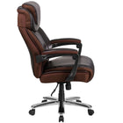 Flash Furniture-Fauteuil de bureau de luxe pivotant Big & Tall série Hercules, capacité de 500 lb, cuir brun, GO2223BN-Rembourrage LeatherSoft brun