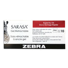 Zebra - Stylos Sarasa à encre gel rétractables – 0,7 mm – couleurs variées – paquet de 10-Encre gel à base d'eau et sans acide - parfaite pour l'archivage
