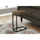 Monarch Specialties - 3406 Table D'Appoint - Metal Noir/Faux Bois Brun/Tiroir-Tiroir pratique coulissant qui glisse de chaque côté idéal pour accessoires