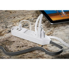 Staples - Limiteur de surtension à 3 prises avec 2 ports USB, 400 joules, cordon de 6 pi, câble tressé noir (53048)-Cordon de 6 pi