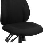 Flash Furniture - Chaise de travail pivotante ergonomique et polyvalente, dossier moyen, tissu noir (BT90297M)-Siège et dossier profilés