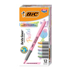 Surligneurs pastel Brite Liner Grip de BIC – Pointe biseautée – Couleurs variées – Paquet de 12-PLUS DE CONFORT ET DE CONTRÔLE : Les surligneurs Brite Liner Grip sont dotés d’une prise en caoutchouc texturé qui offre un confort et un contrôle accrus pour une prise de notes optimale