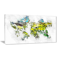 Designart – Carte du monde nature, imprimé sur toile (PT2732-32-16)-Impression