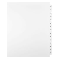 Mark Maker – Ensemble d’onglets séparateurs juridiques blancs, 1/15 onglets, format lettre, sans trous, numéros 16 à 30-Onglets séparateurs blancs, 1/15 onglets