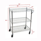 Oceanstar - Chariot utilitaire robuste multifonctions AUC1460, 3 niveaux-Conception lattée/ouverte pour réduire l'accumulation de poussière
