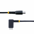 StarTech - Câble de charge USB-C vers USB-C coudé 60 W de 3 pi - Noir-Taux de transfert de données de 480 Mbps