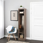 Prepac - Meuble de rangement étroit pour vestibule - gris vieilli-Un grand crochet double et deux petits crochets au fini noir mat