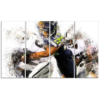 Designart – Impression sur toile, plaquage au football (PT2504-271)-Impression