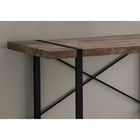 Monarch Specialties - 7314 Bureau 48 po L - Faux Bois Brun/Metal Noir-La barre métallique en forme de X à l'arrière du bureau offre un soutien et ajoute une touche décorative