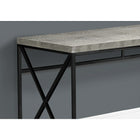Monarch Specialties - Bureau d'ordinateur  I 7451, 48 po de longueur, style bois vieilli gris et métal noir-Pattes métalliques noires en croisé, chics et modernes