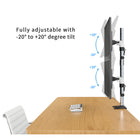 ShoppingAll - Bras vertical pour moniteur LCD Support de bureau/bras pour moniteur-Blanc-Gardez vos câbles d'alimentation et AV propres et organisés grâce aux clips de câble détachables sur le pôle central.
