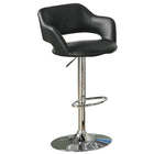 Monarch Specialties - 2357 Tabouret De Bar - Noir/Metal Chrome Hydraulique-Ce tabouret contemporain sera une addition élégante à votre décor de salle à manger ou salle de séjour. Les dossier et siège recourbés et moelleux sont recouverts de simili cuir noir qui convient à tout décor. Une base métallique au fini chromé comprend un système hydraulique vous permet dââ‚¬â„¢ajuster la hauteur et un repose-pieds afin de maximiser votre confort.