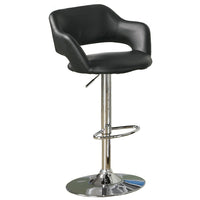 Monarch Specialties - 2357 Tabouret De Bar - Noir/Metal Chrome Hydraulique-Ce tabouret contemporain sera une addition élégante à votre décor de salle à manger ou salle de séjour. Les dossier et siège recourbés et moelleux sont recouverts de simili cuir noir qui convient à tout décor. Une base métallique au fini chromé comprend un système hydraulique vous permet dââ‚¬â„¢ajuster la hauteur et un repose-pieds afin de maximiser votre confort.
