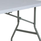 Flash Furniture – Table pliante en plastique blanc granit à deux volets, 30 larg. x 60 long.  -Table pliante de 4,97 pi