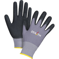 Zenith Safety - Gants De Première Qualité Zx-1, 2T-Grand/11, Rêvetement Nitrile/Mousse De Nitrile, Calibre 15, paquet de 24-Revêtement Mousse de nitrile