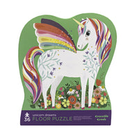 Crocodile Creek - Puzzle Rêves de Licorne - 36 pièces-36 pièces de puzzle épaisses qui s'emboîtent bien pour les enfants de 3 ans et plus.