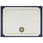 St. James - Porte-certificats/porte-documents - Sceau d'or avec ruban rouge - bleu marine - paquet de 5-Convient pour les certificats de récompense en format paysage ou portrait