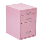 OSP Designs – Armoire de rangement de 22 po HPBF-261, rose-Tiroir à crayons, tiroir standard et tiroir-classeur