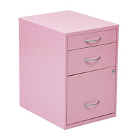 OSP Designs – Armoire de rangement de 22 po HPBF-261, rose-Tiroir à crayons, tiroir standard et tiroir-classeur