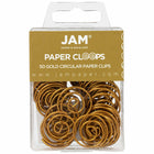 JAM PAPER - Trombones Circulaires Colores, Dore, 2 Paquets de 50-Couleur: Or