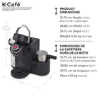 Keurig – Cafetière et machine à latte et cappuccino une tasse à la fois K-Café, charbon-Grand réservoir d'eau de 1,77 l (60 oz) : Permet de préparer 6 tasses avant d'avoir à les remplir à nouveau, ce qui vous fait gagner du temps et simplifie votre routine matinale. Réservoir amovible facilitant le remplissage du réservoir
