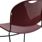 Flash Furniture - Chaise ultra-compacte empilable bourgogne de la série HERCULES avec cadre enduit de poudre noire-Matériel polypropylène avec résistance à la décoloration