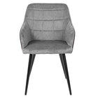My Home My Living - Fauteuil similicuir et tissu - Gris - Paquet de 2-Le dossier de la chaise est recouvert de simili cuir gris
