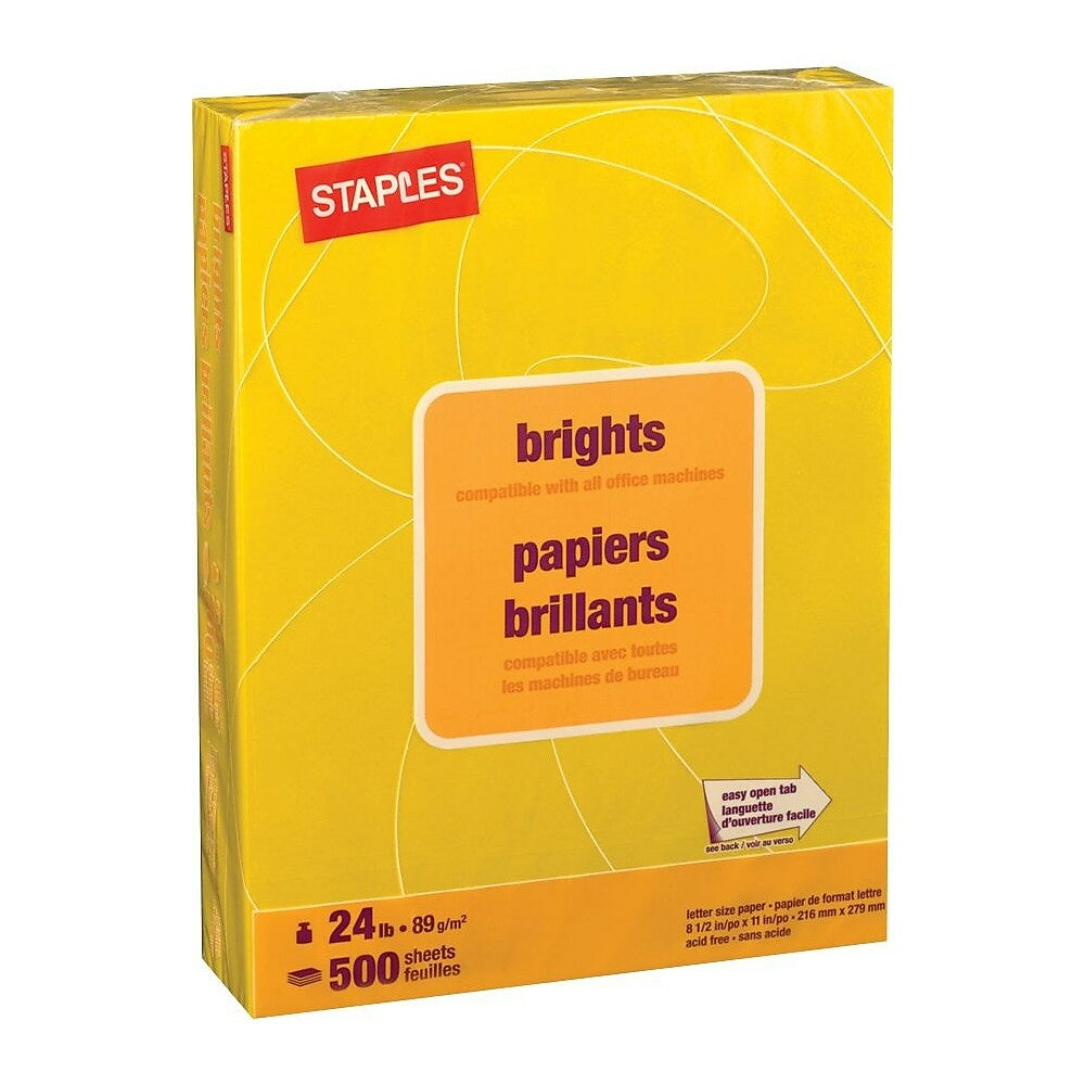 Staples – Papier à copies de couleur Brights, format lettre