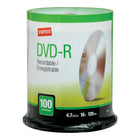 Staples - DVD-R 4,7 Go, 16x, paq. cyl./100-Le support inscriptible le plus polyvalent