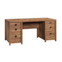 Sauder 66"W La Collection Cannery Bridge Bureau Ministre - Finition Sindoori Mango-Six tiroirs sur des glissières à extension complète pour ranger des stylos, dossiers, et autres fournitures de bureau