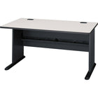 BushMD – Bureau 60 po de la collection Cubix, fini gris ardoise/spectre blanc-Surface de travail en mélamine de qualité commerciale de 1 po d'épaisseur, bords en PVC