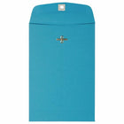 JAM Paper - Enveloppes Colourées pour catalogue à extrémité ouverte - 6 x 9 - avec fermeture à fermoir - bleu recyclé - paquet de 50-Enveloppe à fermoir bleu