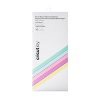 Cricut - Joy Smart Paper Papier Cartonné Autocollant, Pastels-10 feuilles (5 couleurs, 2 de chaque) de 13,9 cm x 33 cm en menthe, bleu pastel, pétale, lilas et beurre