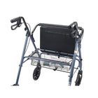 Drive Medical - Rollator bariatrique robuste avec siège rembourré, bleu-Siège très large doux rembourré