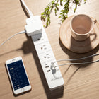 Apone Smart Wi-Fi 4 prises de surtension avec 4 ports USB-Commande vocale - Compatible avec Google Assistant et Amazon Alexa.