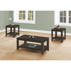 Monarch Specialties - 7883P Ens De Tables - 3Pcs/Chêne Brun-Un style a la mode avec la tendance contemporaine, cet ensemble de table de salon inclut une table basse et deux tables de bout.