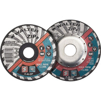 Walter Surface Technologies - Meules À Tronçonner Renforcées Zip+ Pour Meuleuse À Angle Droit, 4-1/2po x 1/16po, paquet de 12-Dimension de l'arbre 7/8po
