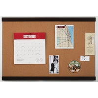 Quartet® - Tableau d'affichage, 24 po x 36 po-Le cadre supérieur et inférieur en bois foncé épais donne une allure riche et distinguée